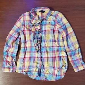 Ralph Lauren Girls Multicolor Plaid Button-Down Shirt